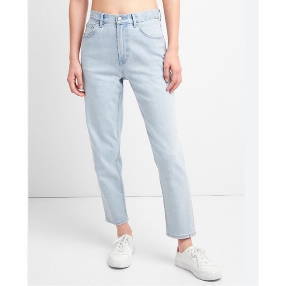 Gap High Rise Mom Jeans Tapered Light Indigo Size 29/8 Long 90s 80s - Picture 1 of 8